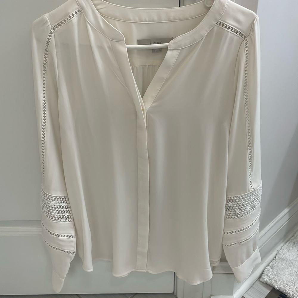 Loft embroidered lace blouse